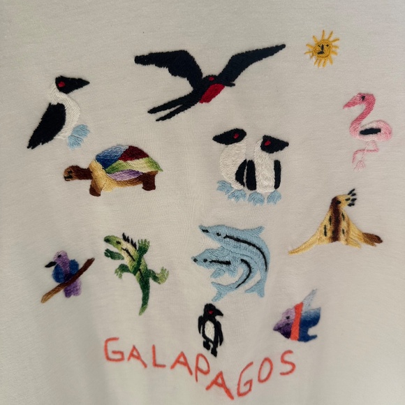 HAND EMBROIDERED GALAPAGOS T-SHIRT....TAGGED GABY "46"....BRAND NEW - Picture 3 of 7